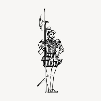 Soldier with axe clipart, vintage | Free Vector - rawpixel