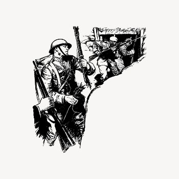 Soldiers at war drawing, battle | Free Vector Illustration - rawpixel