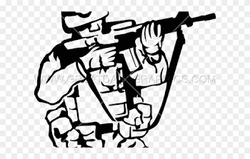 Soldiers Clipart India - American Soldier Black And White Drawing ...