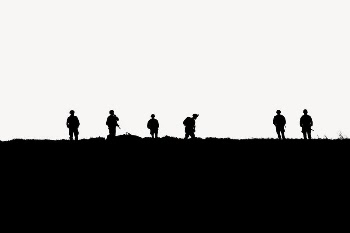 Soldiers on land silhouette border | Free PSD - rawpixel
