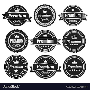 Solid Color Premium Quality Badges vector image