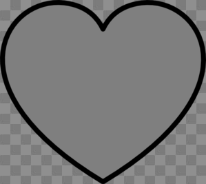 Solid Dark Gray Heart With Black Outline Clip Art at PNGio ...