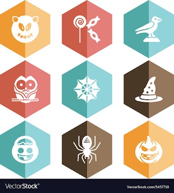 Solid icons Halloween celebration vector image