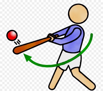 solid swing+hit baseball bat clip art cartoon playing sports