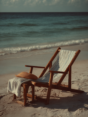 Solitary Beach Chair with Towel