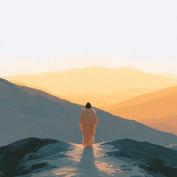 Solitary Pilgrim at Sunrise