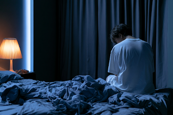 Solitary Reflection in a Dim Bedroom