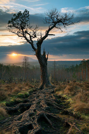 Solitary Tree at Sunset