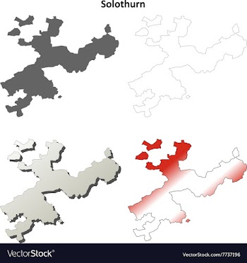 Solothurn blank detailed outline map set vector image