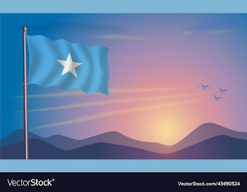 somalia flag in the morning sun