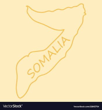 Somalia map with waving flag of country vector image