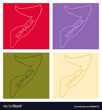 Somalia map with waving flag of country vector image