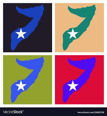 Somalia map with waving flag of country vector image