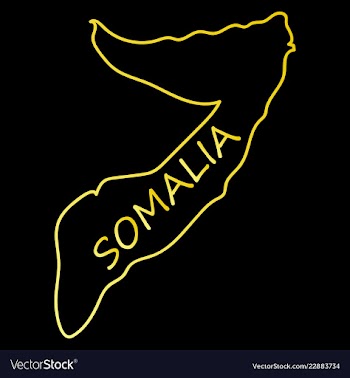 Somalia map with waving flag of country vector image