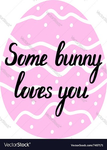 Some bunny loves you Easter lettering vector image