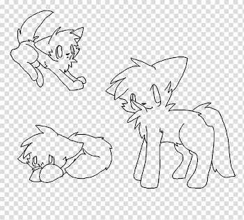 Some cat line art transparent background PNG clipart