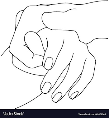 someone grap hand line-art