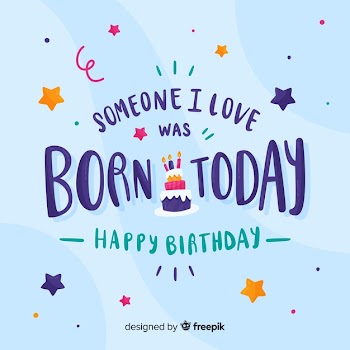 Someone i love was born today birthday card Free Vector