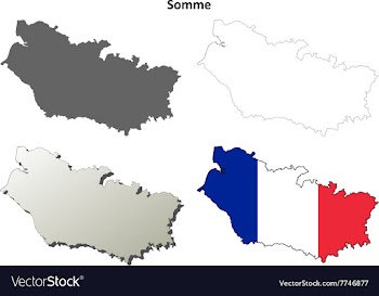 Somme Picardy outline map set vector image