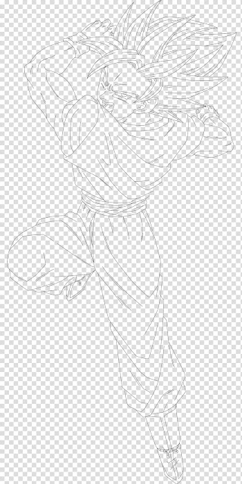 Son Goku Line Art, sketch of Son Goku transparent background PNG clipart