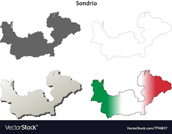 Sondrio blank detailed outline map set vector image