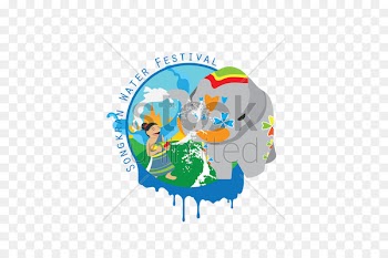 Songkran Image Water Festival Illustration -  