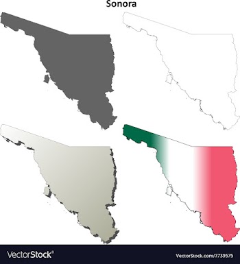 Sonora blank outline map set vector image
