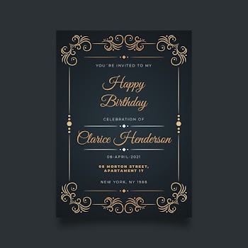 Sophisticated birthday invitation template Free Vector