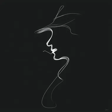 Sophisticated Detective Profile in Minimalist Line Art Sophisticated Detective Profile in Minimalist Line Art