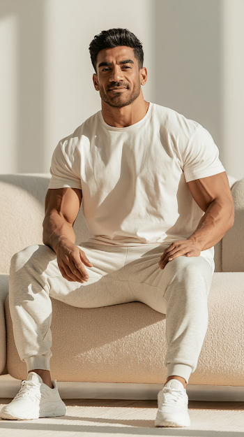 Sophisticated Fitness Man in Casual Attire