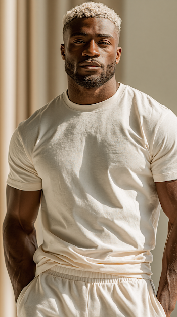 Sophisticated Fitness Model in Calm Luxury Setting