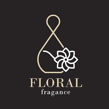Sophisticated floral perfume logo Free Vector