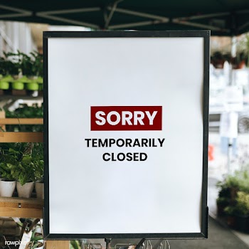 Sorry temporarily closed shop sign mockup | Free  psd mockup - 2313265