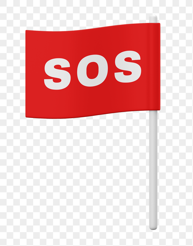 SOS flag 3D png sticker, | Free PNG - rawpixel