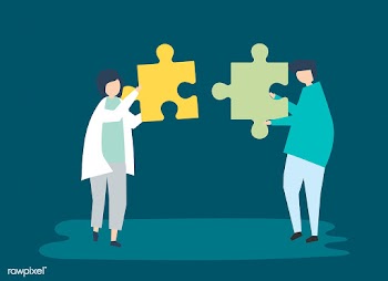 Soulmates connecting jigsaw pieces together | Free stock vector - 478960