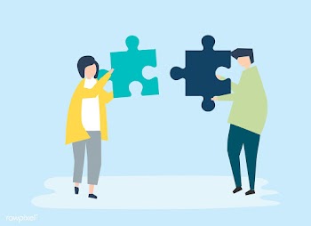 Soulmates connecting jigsaw pieces together | Free stock vector - 479739
