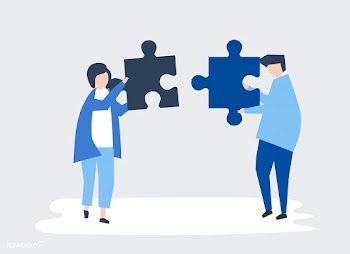 Soulmates connecting jigsaw pieces together | Free stock vector - 479802