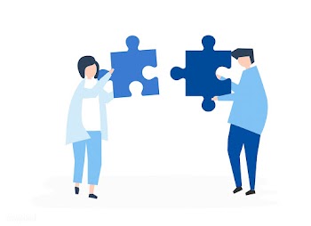 Soulmates connecting jigsaw pieces together | Free stock vector - 481015