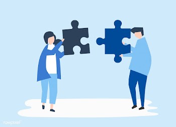 Soulmates connecting jigsaw pieces together | Free stock vector - 481045