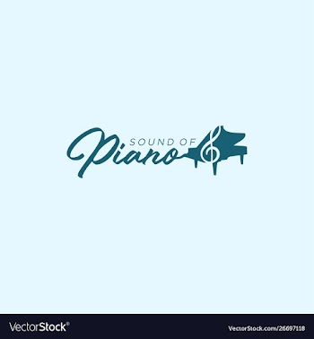 Sound piano note silhouette art logo vector image