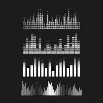 Sound wave equalizer vector design set
