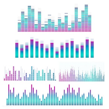 Sound wave equalizer vector design set | Free stock vector - 524287