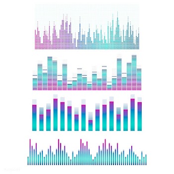 Sound wave equalizer vector design set | Free stock vector - 524350