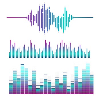 Sound wave equalizer vector design set Free Vector