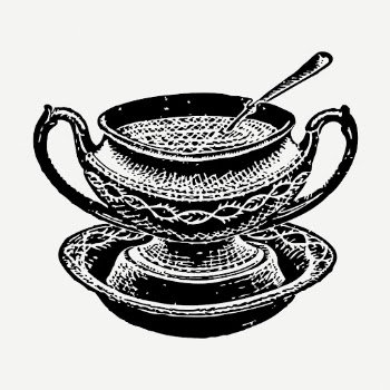 Soup bowl sticker, vintage object | Free PSD Illustration - rawpixel