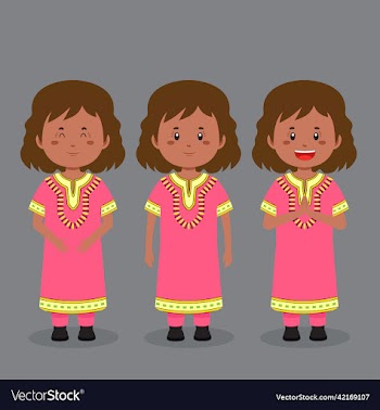 south africa character with various expression
