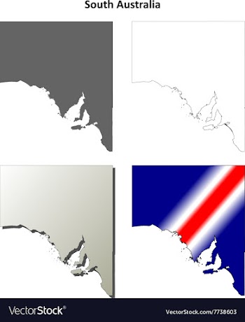 South Australia outline map set vector image