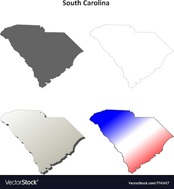 South Carolina outline map set vector image