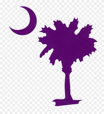 South Carolina Palmetto And Moon Custom Die Cut Decal - South Carolina Palm Tree