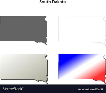 South Dakota outline map set vector image